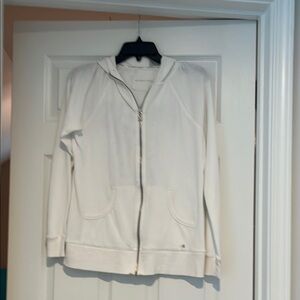 Victoria's Secret White Zippered Long Sleeve Hoodie